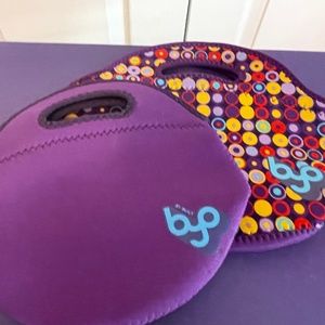2 Purple Zipper Lunchboxes
